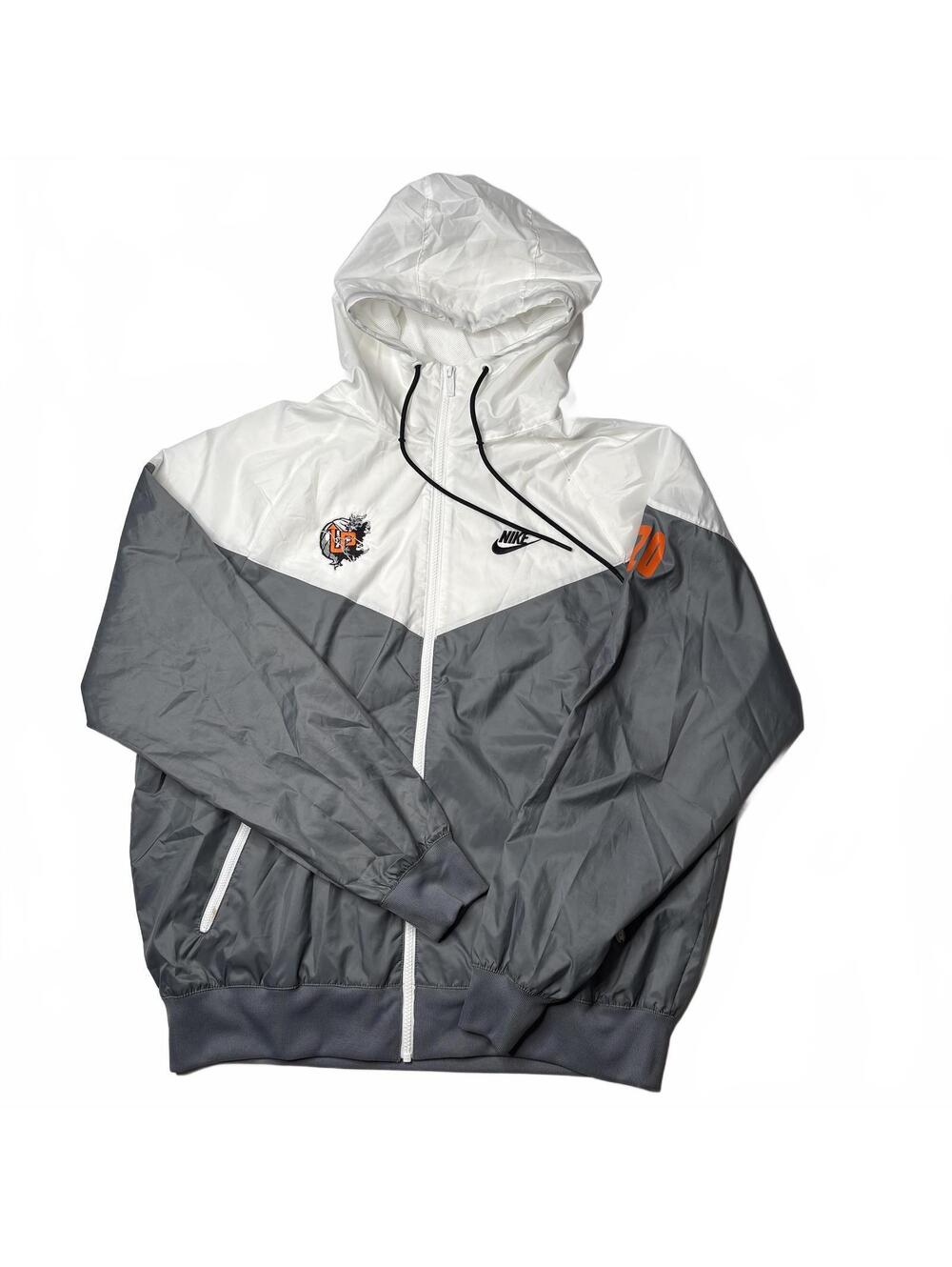 Nike Windrunner Windbreaker Zip Hoodie White Grey M